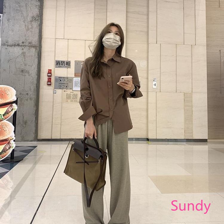 Áo Sơ Mi Tay Dài Dáng Rộng Xẻ Tà Sau Lưng Kiểu Phương Tây Thời Trang Mùa Hè Cho Nữ