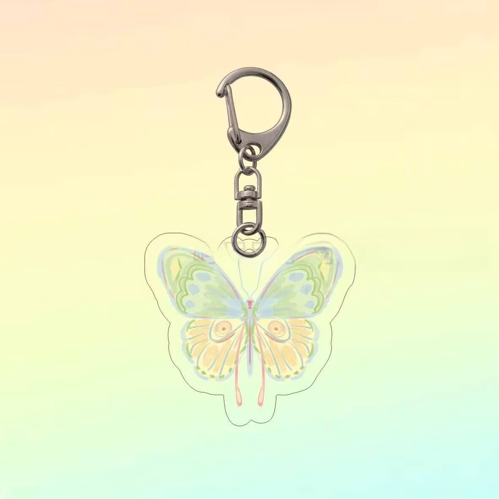 Y2k Móc Khóa Acrylic Hình Bướm Nhiều Màu Sắc Dễ Thương Dành Cho Nữ