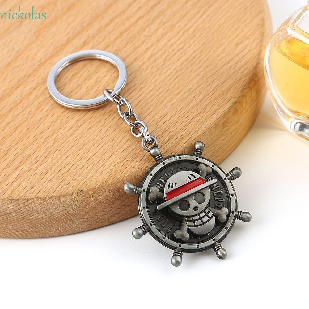 Móc Khóa Kim Loại Hình Đầu Lâu Hoạt Hình NICKOLAS Luffy