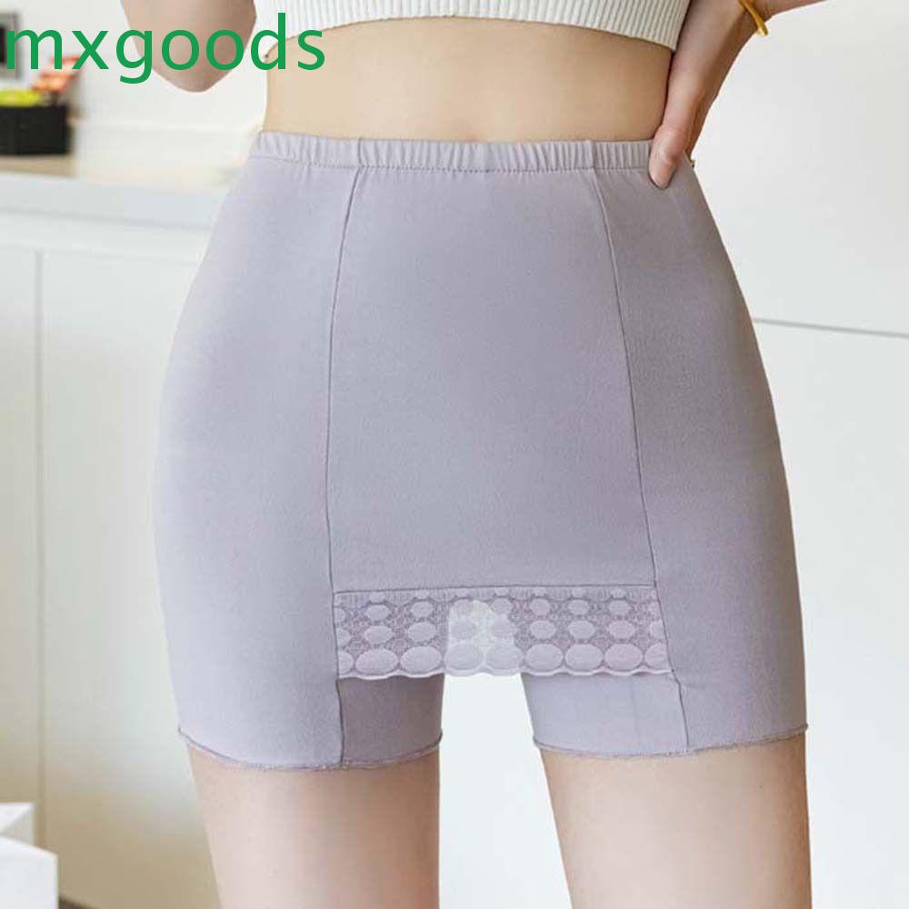 Mxgoods Quần Short Mặc Ngủ An Toàn Không Đường May Lưng Cao Hai Lớp Phối Ren Đơn Giản Mát Mẻ Mùa Hè Dành Cho Bạn Nữ