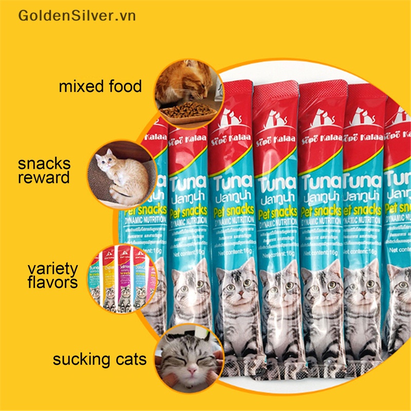 Que Đồ Ăn Màu Vàng Bạc 15g Bổ Sung Nước Cho Mèo