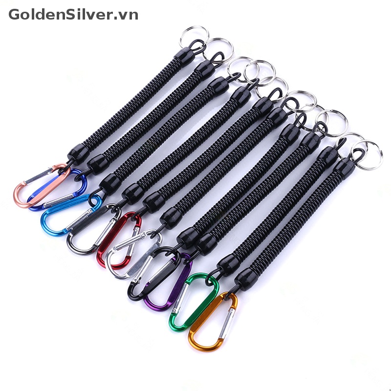 1 Dây Lò Xo Co Giãn Chống Thất Lạc Màu Vàng Đồng Cho Móc Khóa / Điện Thoại