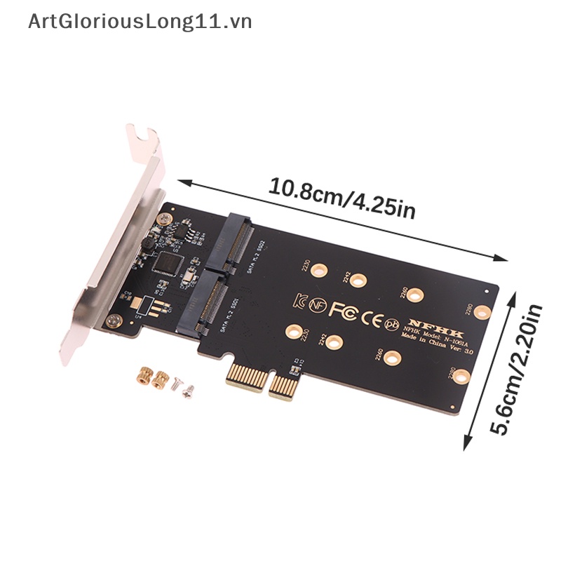 Card Chuyển Đổi chip Pci-E x1 Sang 2 Cổng SATA M.2 NGFF SSD Assm1061