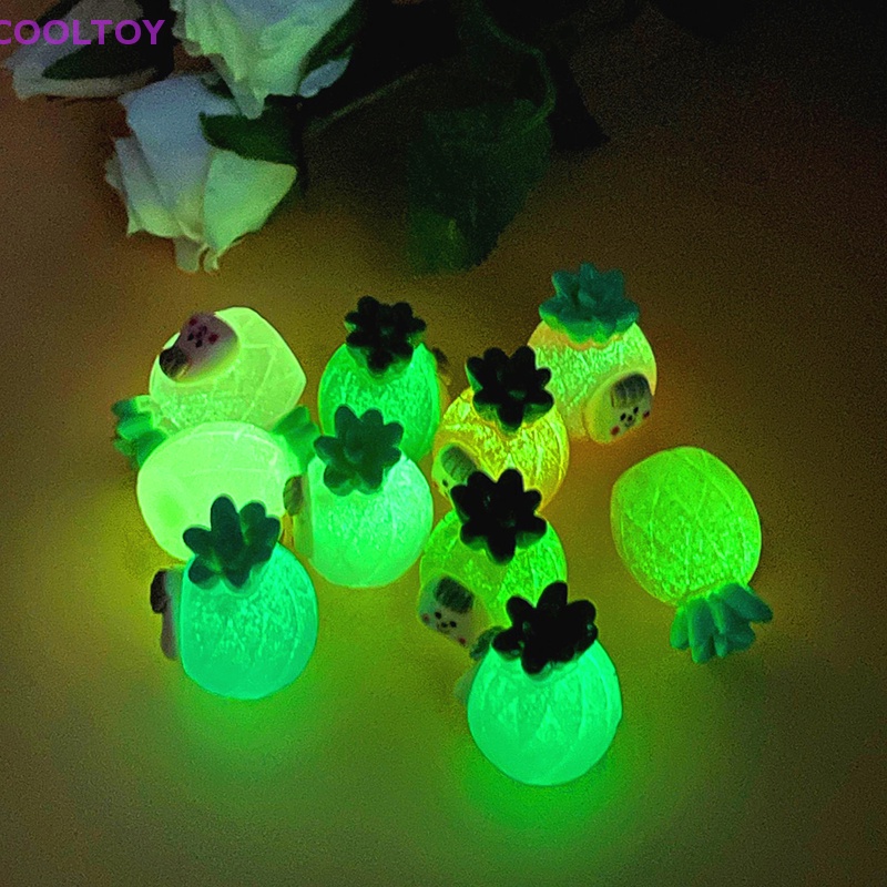 Cooltoy Set 2 Đồ trang trí Quả Dứa Dạ Quang Mini Trang Trí Tiểu Cảnh / Nhà Búp Bê