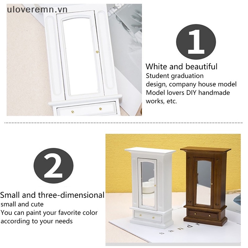 Gương Khóa Tủ Quần Áo Mini Tỉ Lệ 1: 12 Độc Đáo Trang Trí Nhà Búp Bê