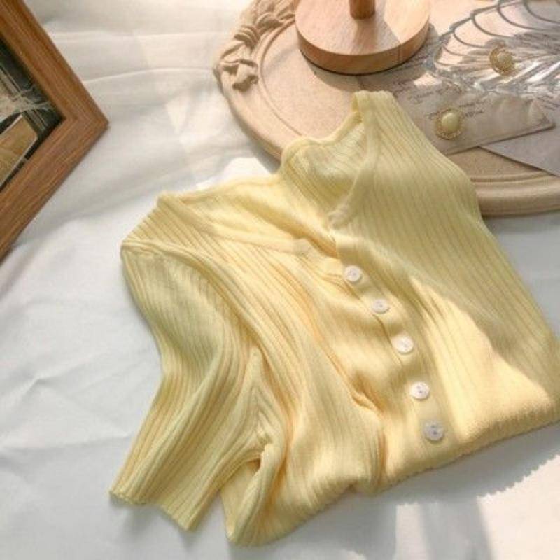 Áo Cardigan Nữ Cổ Chữ v Thời Trang Quyến Rũ