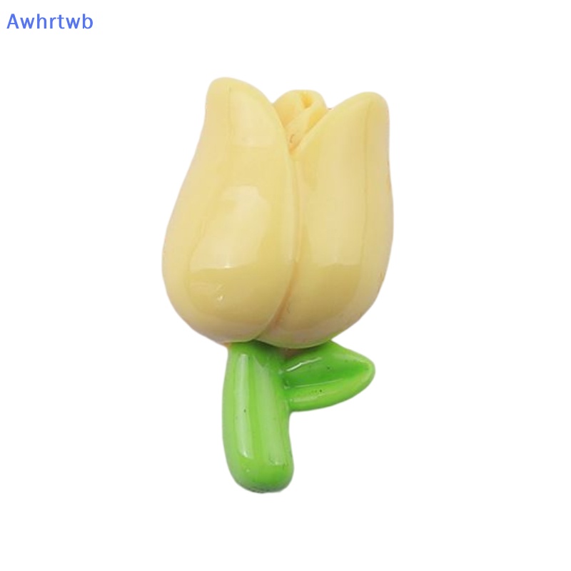 Set 10 Phụ Kiện Kẹp Tóc Hình Hoa Tulip Chất Liệu Resin Dễ Thương DIY Mới