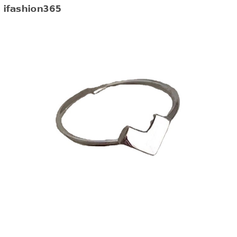 1 Bộ Nhẫn Hở Hình Trái Tim Màu Bạc Đơn Giản Thời Trang Làm Sạch Sâu ifashion365