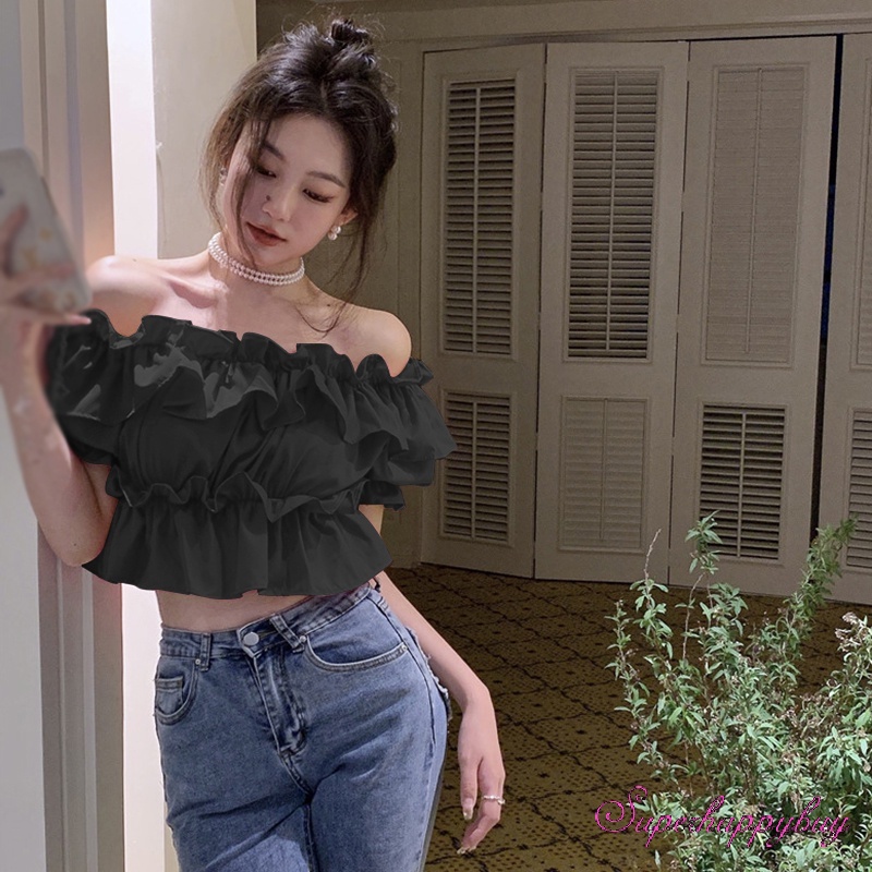 Áo Sơ Mi Tay Ngắn Phồng Màu Sắc Thời Trang Mùa Hè Cho Nữ