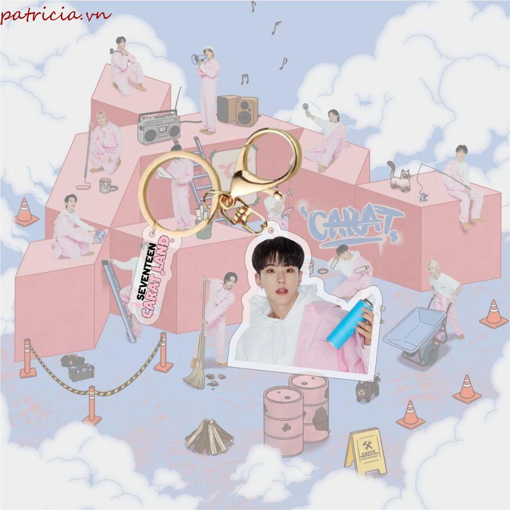 Móc Chìa Khóa Xe Hơi Trong Suốt Hình Nhóm Nhạc Seventeen