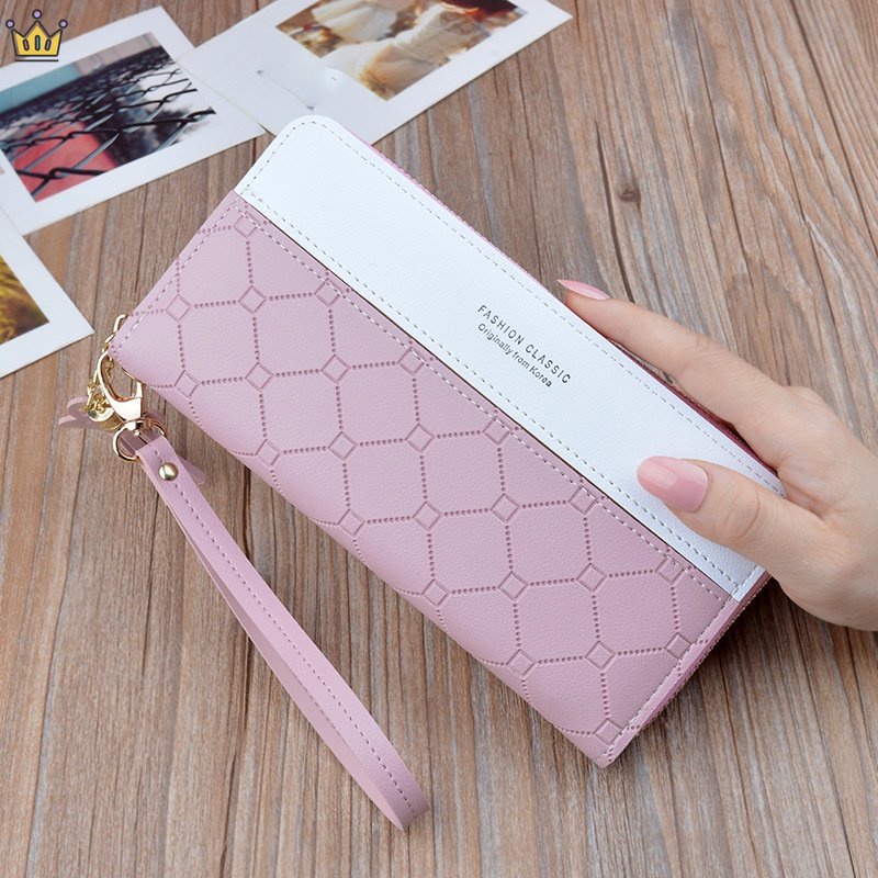 Ví Da PU Dáng Dài Có 8 Ngăn Đựng Thẻ Và Dây Đeo Tiện Dụng Cho Nữ JP5