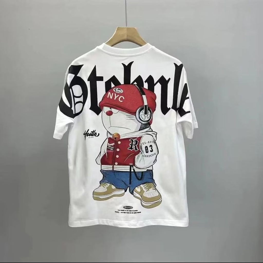 Áo Thun Cotton Ngắn Tay In Họa Tiết Đơn Giản Phong Cách Hàn Quốc Cho Nam