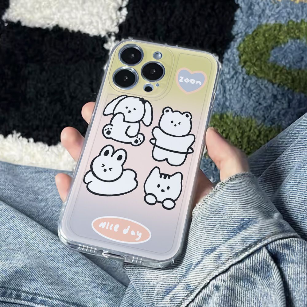 ✅Ốp Điện Thoại Mềm Chống Sốc Họa Tiết Động Vật Hoạt Hình Cho Iphone1213 plus1178 14pro 6In SPXB