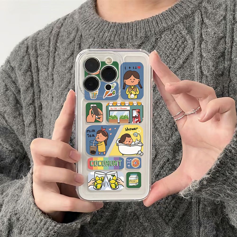 ✅Ốp Điện Thoại Dẻo Họa Tiết Cô Gái Đơn Giản Thời Trang Chống Sốc Cho iPhone1213 14pro SO0U 11 786In