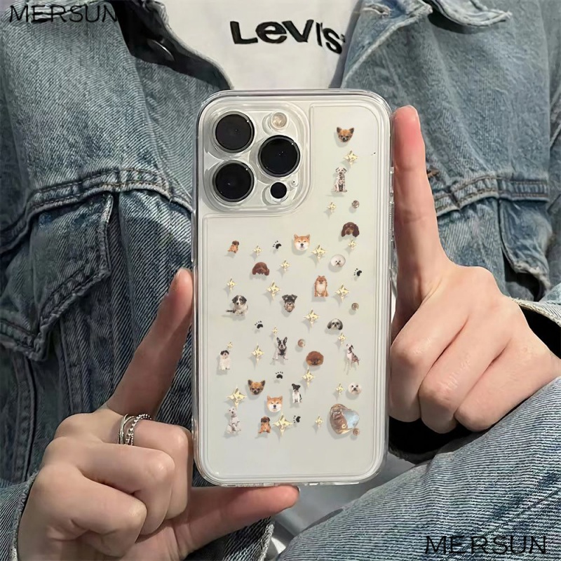 ✅Ốp Điện Thoại Mềm Chống Sốc In Hình Cún Cưng Cho Iphone 11 13 6In 14Pro Plus 12 Max 78