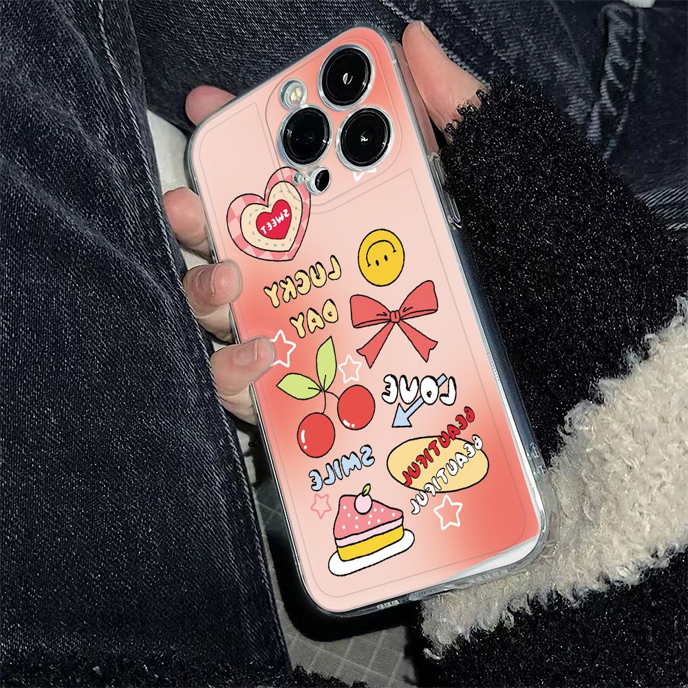 ✅Ốp Điện Thoại Mềm Chống Rơi Màu Hồng Gradient 136Iniphone12 11 maxplus78 G2ST 14pro