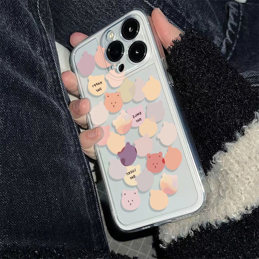 ✅Ốp Điện Thoại Mềm Chống Sốc Họa Tiết Đầu Gấu 6In Cho Apple Iphone 1278 Max Plus 13 1114 Pro