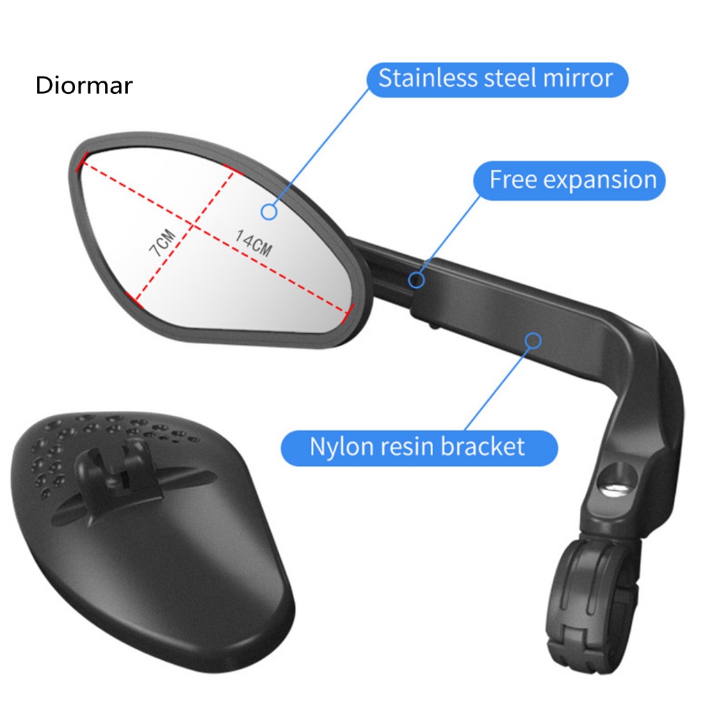 Gương Chiếu Hậu Hiệu Ứng Phản Quang Bằng Thép Không Gỉ Gắn Tay Lái Xe Đạp Gấp Gọn Linh Hoạt