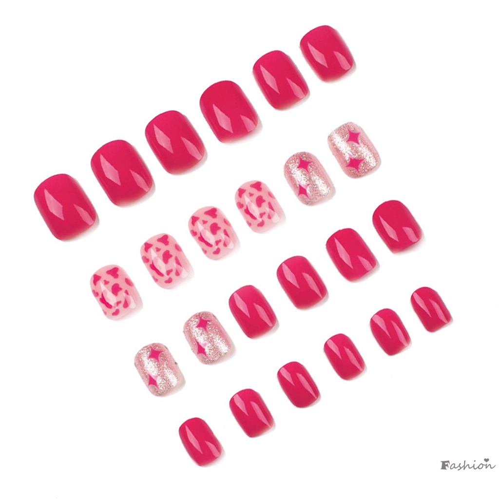 Móng Tay Giả In Họa Tiết Da Báo Màu Đỏ Hồng Thoải Mái Bền Bỉ Có Thể Tái