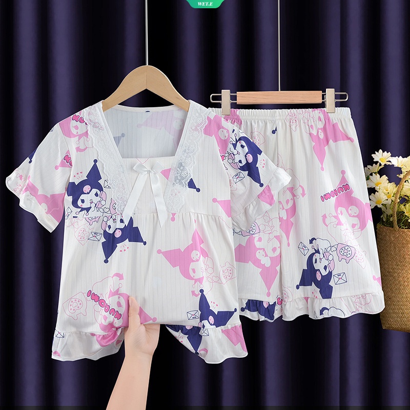 Bộ Đồ Ngủ Ngắn Tay In Hoạt Hình Gấu Dâu Tây Lina Belle Kiểu Nhật Bản Thời Trang Mùa Hè 2023 Cho Bé Gái