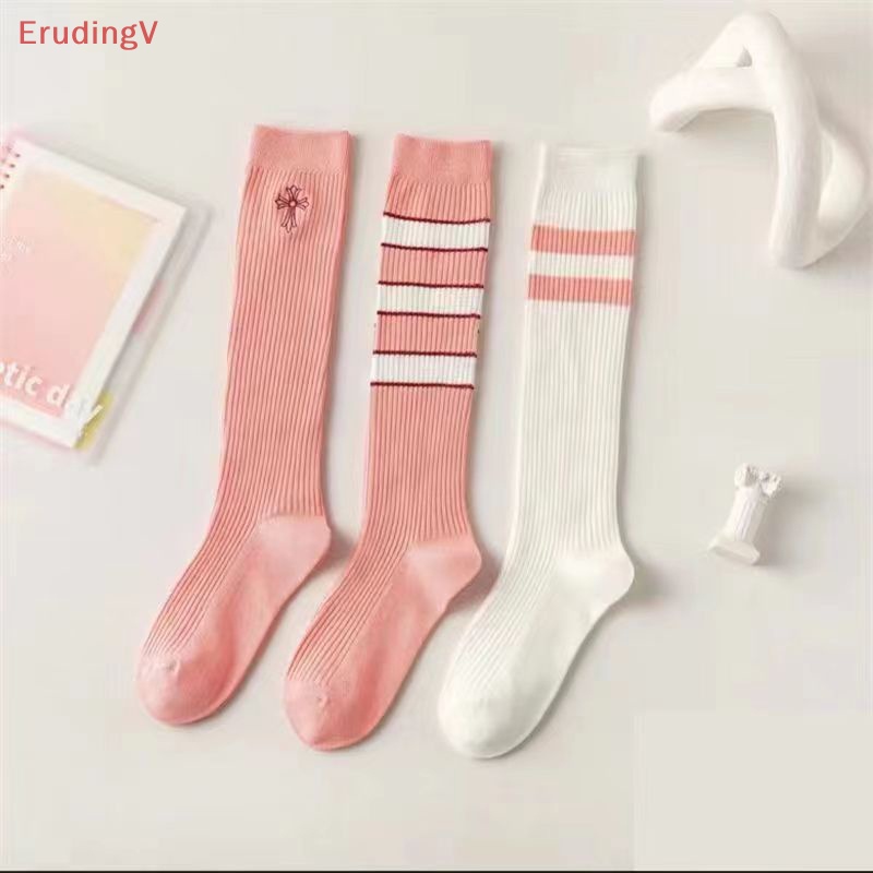 [ErudingV] 1 Đôi Tất Ống Ngang Bắp Chân Mỏng Kẻ Sọc Ngang Màu Hồng Thời Trang Mùa Hè Dành Cho Bạn Nữ [Mới]