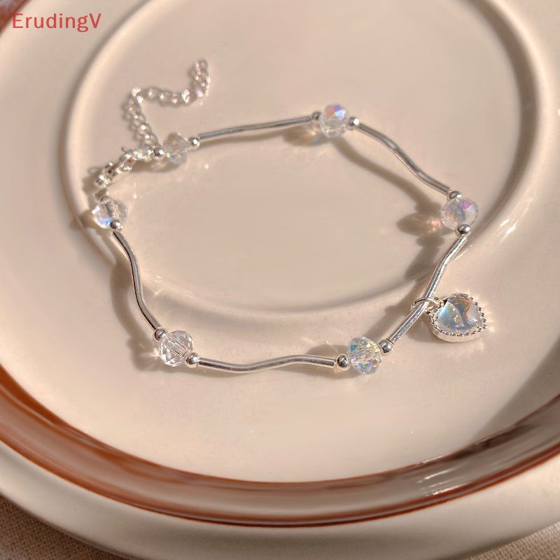 [ErudingV] Vòng Tay Pha Lê Hình Trái Tim Nhiều Màu Sắc Siêu Thơ Mộng Trang Trí Gợn Sóng Ngọt Ngào Cho Bạn Gái [