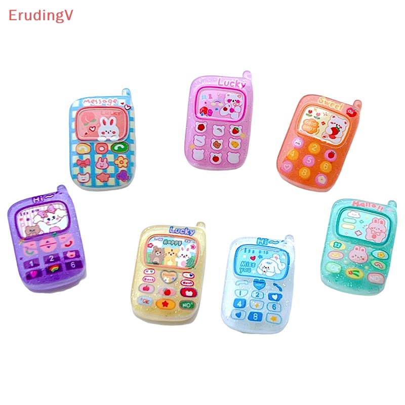 [ErudingV] Set 10 Mô Hình Điện Thoại Di Động Hoạt Hình Mini Trang Trí Nhà Búp Bê [Mới]