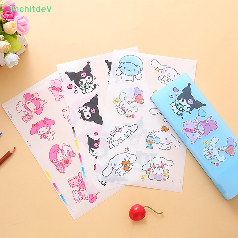 Set 5 Miếng Dán Pvc Trong Suốt Chống Nước Hình Cinnamoroll Kuromi Hoạt Hình My Melody Kawaii Tự Dính Trang Trí Đa Ứng Dụng