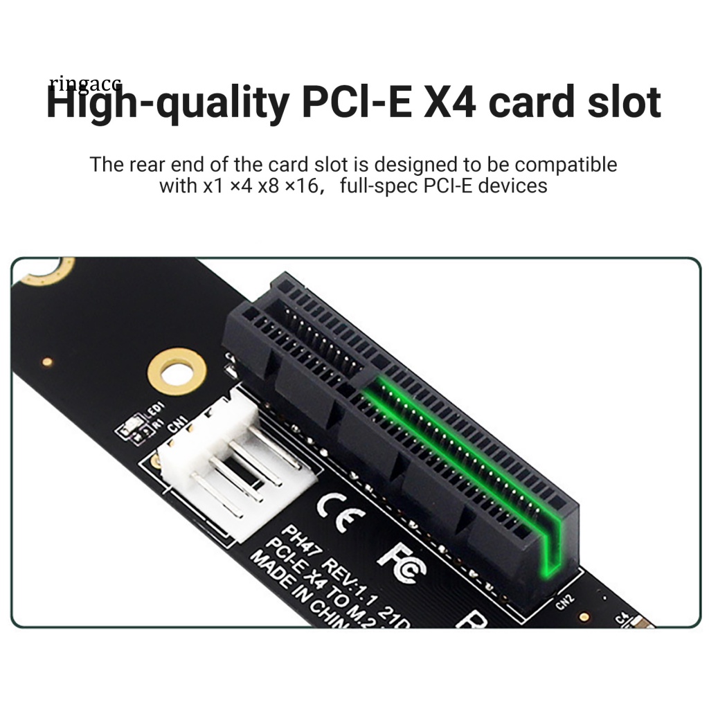 Card Mở Rộng RGA Tốc Độ Cao M.2 SSD NGFF Sang PCI-E X4 Kèm Dây Cáp Cho Máy Tính