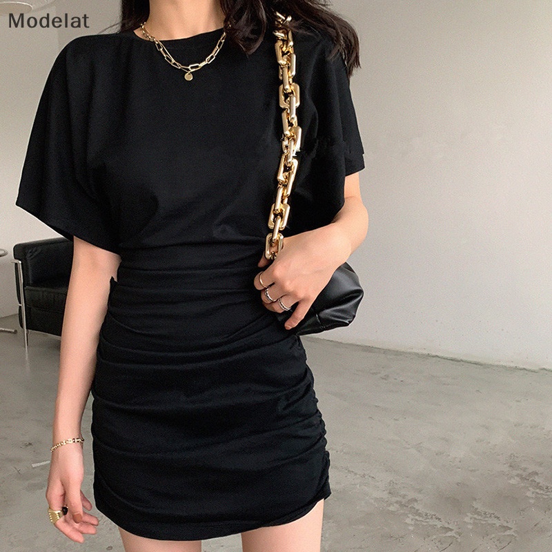 Đầm Đen Mini Mùa Hè Mỏng Gợi Cảm Thiết Kế Gấp Nếp Gấp Được MFC Cổ Điển Cho Nữ WTD