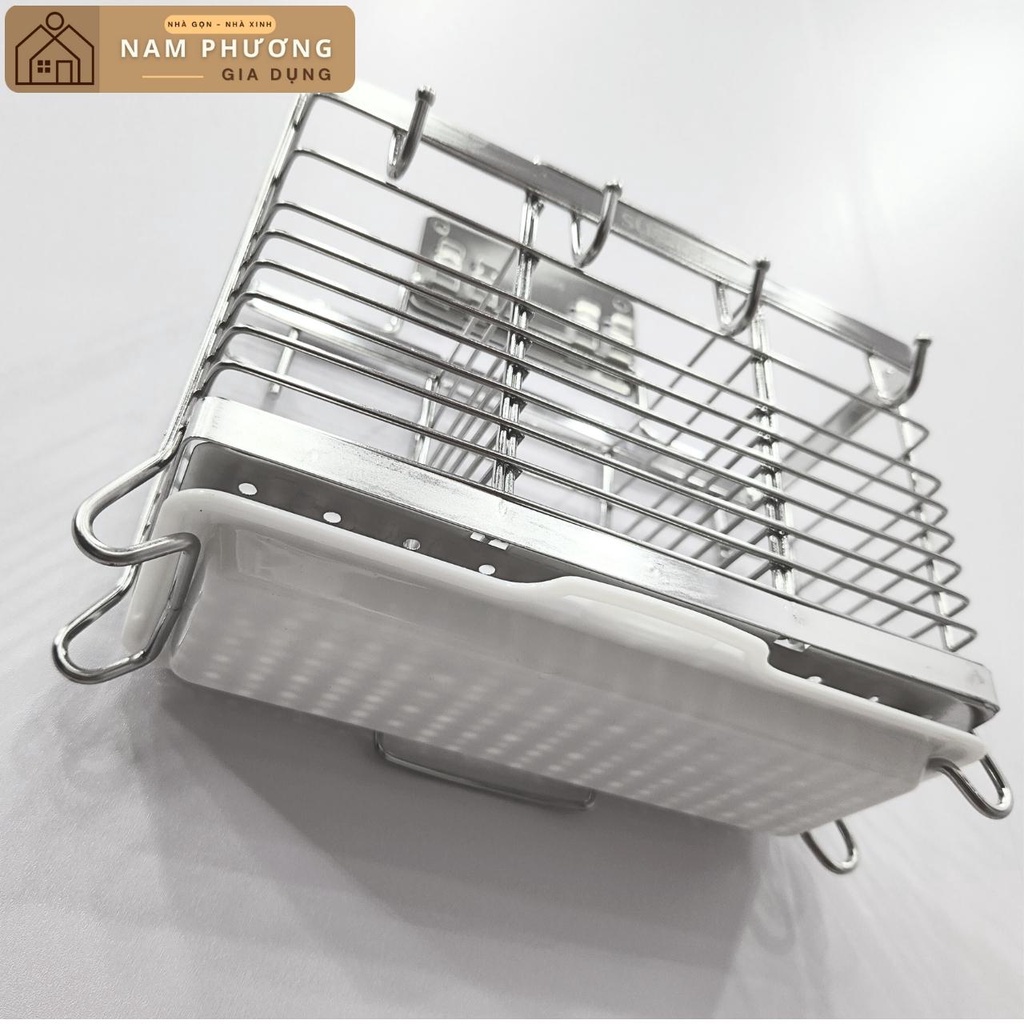 Ống Cắm Đũa Inox Để Bàn/Treo Tường Có Khay Hứng Nước K28 - Giữ đũa, thìa, dĩa luôn sạch sẽ và tiện lợi