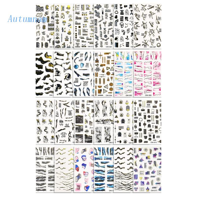 Miếng Dán Trang Trí Móng Tay 3D In Họa Tiết Hoa Lá Thời Trang