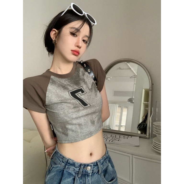 Áo baby tee Thun croptop Cotton Tay Ngắn Phong Cách Retro Thời Trang Dành Cho Nữ