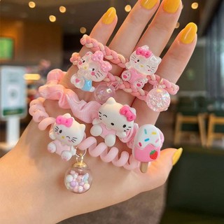 Dây buộc tóc kiểu hoạt hình sanrio hello kitty dễ thương cho bé gái # 1