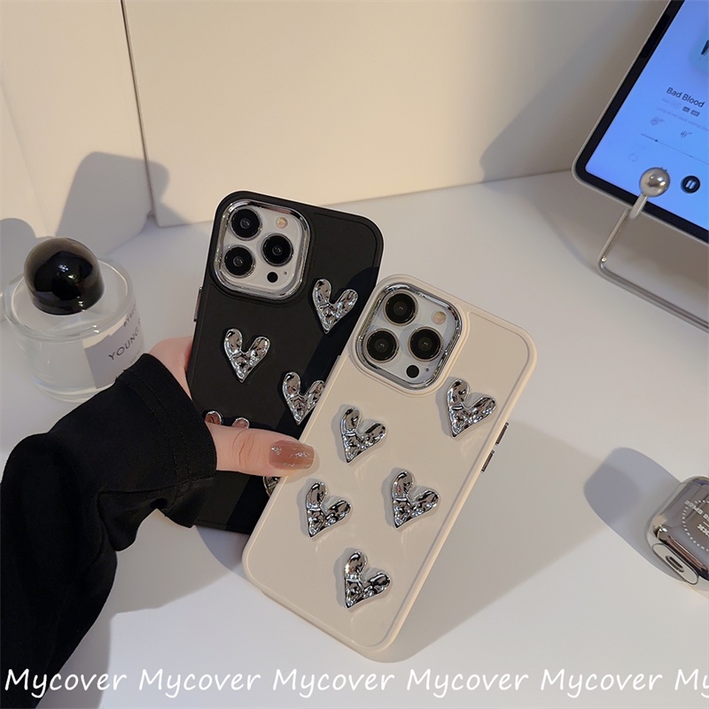Ốp Điện Thoại Silicon TPU Mềm Trong Suốt Chống Sốc Hình Trái Tim 3D Cho iPhone 14 13 12 11 Pro Max 8 7 Plus X XR Xs Max SE 2020
