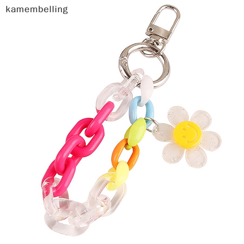 Kamembelling Móc Chìa Khóa Bằng Acrylic Hình Hoa Hướng Dương Màu Sắc Ngọt Ngào Xinh Xắn