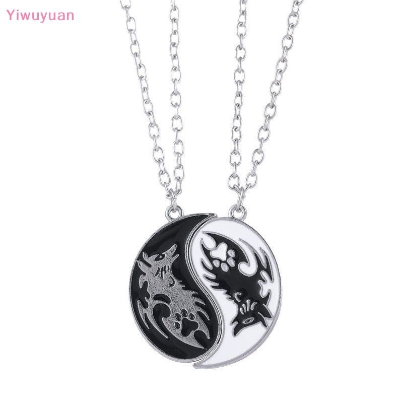 < Yiwuyuan > Vòng cổ Mặt Hình Rồng Và Âm Dương Khâu Hai Cánh Hoa Bằng Hợp Kim Thời Trang Làm Quà Sinh Nhật Mới