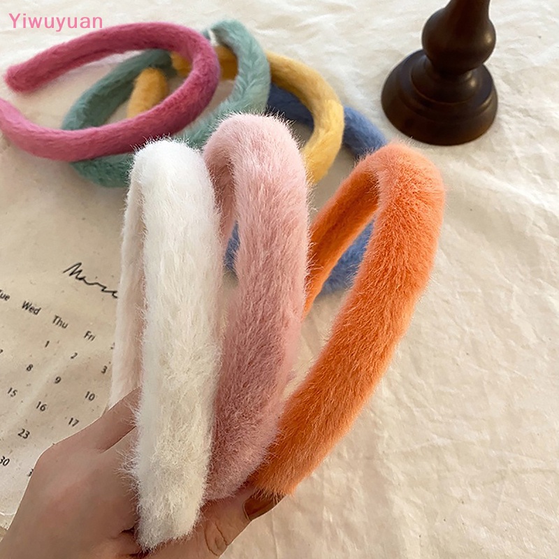 Băng Đô Cài Tóc Bằng Lông Thỏ Dày Dặn Ấm Áp Thời Trang Cho Nữ