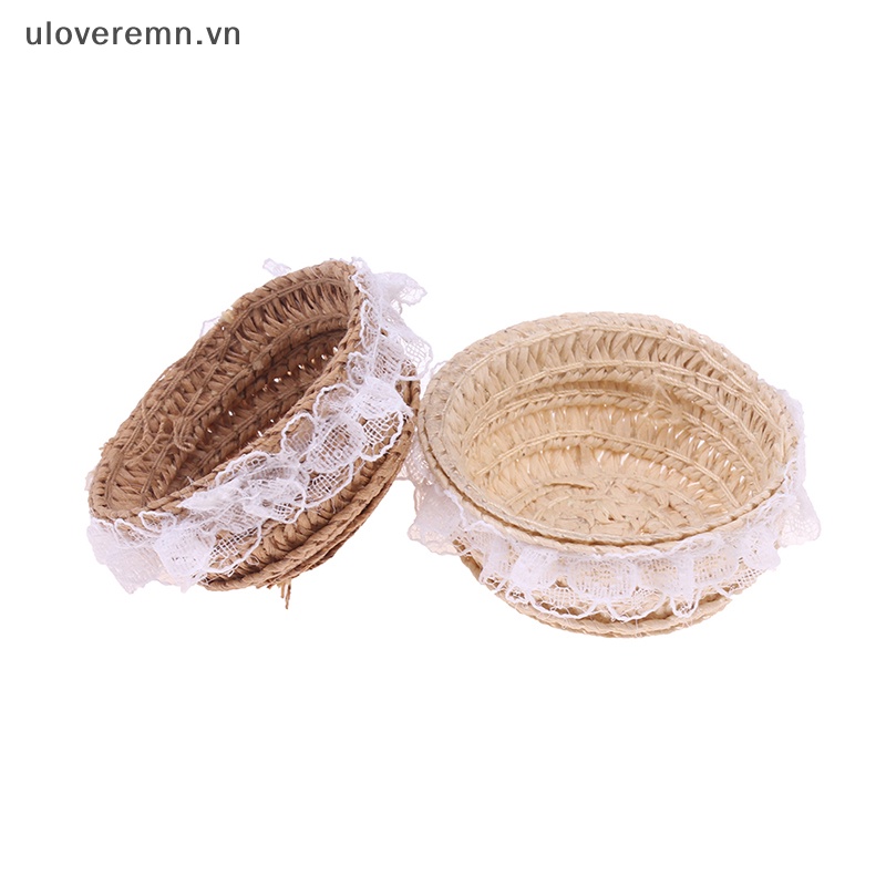 Giỏ Đan Lát Đựng Thức Ăn Mini Trang Trí Nhà Búp Bê