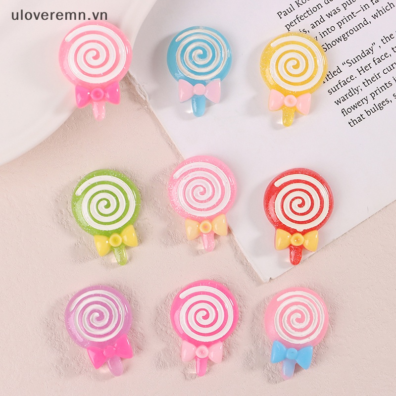 Set 10 Phụ Kiện Trang Trí Điện Thoại Hình Kẹo Bằng Nhựa Resin Diy