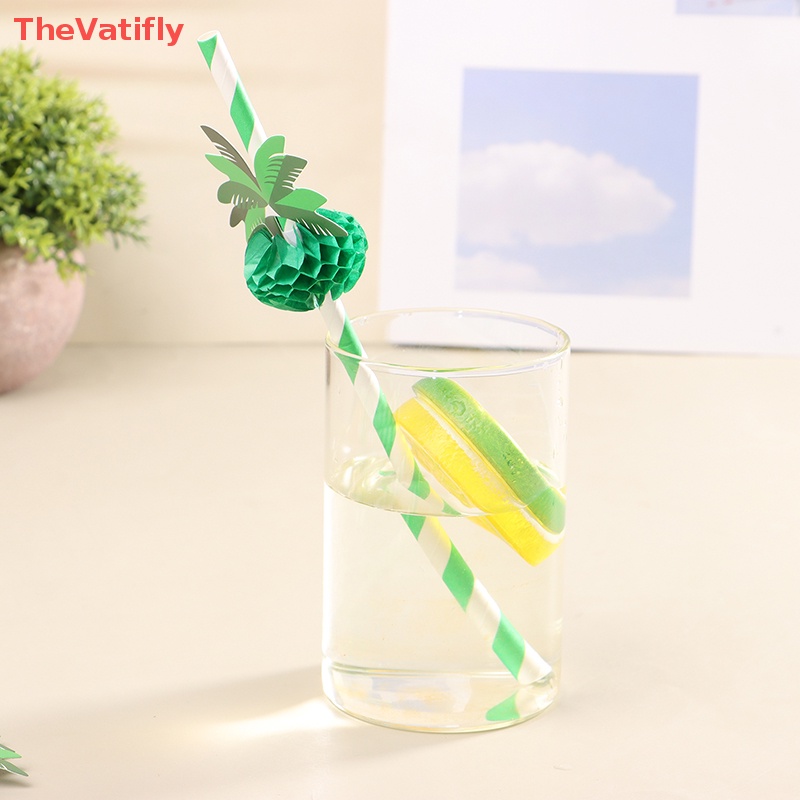 Bộ 10 Ống Hút Giấy Hình Tổ Ong Có Thể Phân Hủy Dùng Trang Trí Cocktail