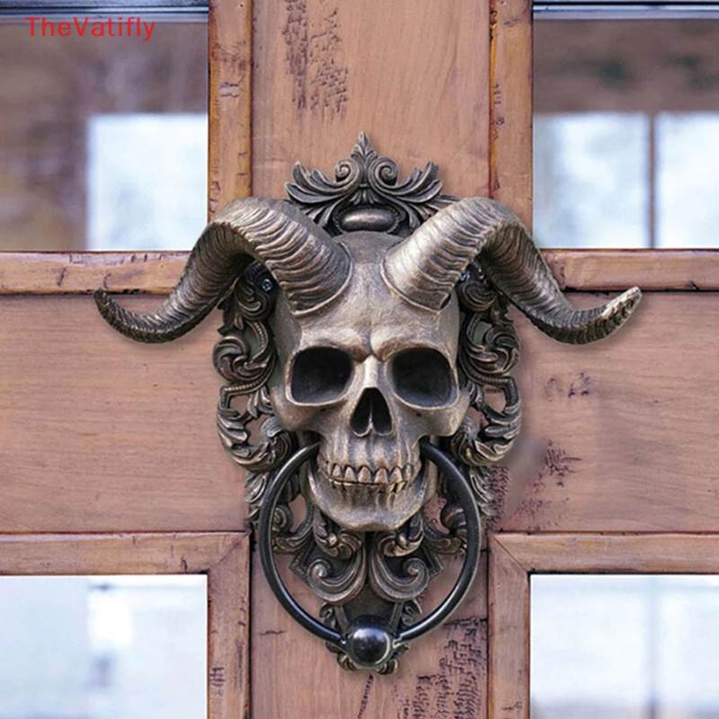 [Thevalifly] Tượng Đầu Lâu Cừu Bằng Nhựa Resin Phong Cách Punk Satan