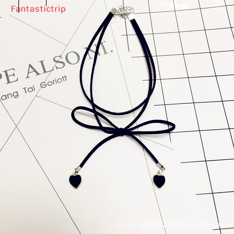 Vòng Cổ Choker Mặt Trái Tim Thắt Nơ Phong Cách Hàn Quốc Thời Trang Dành Cho Nữ