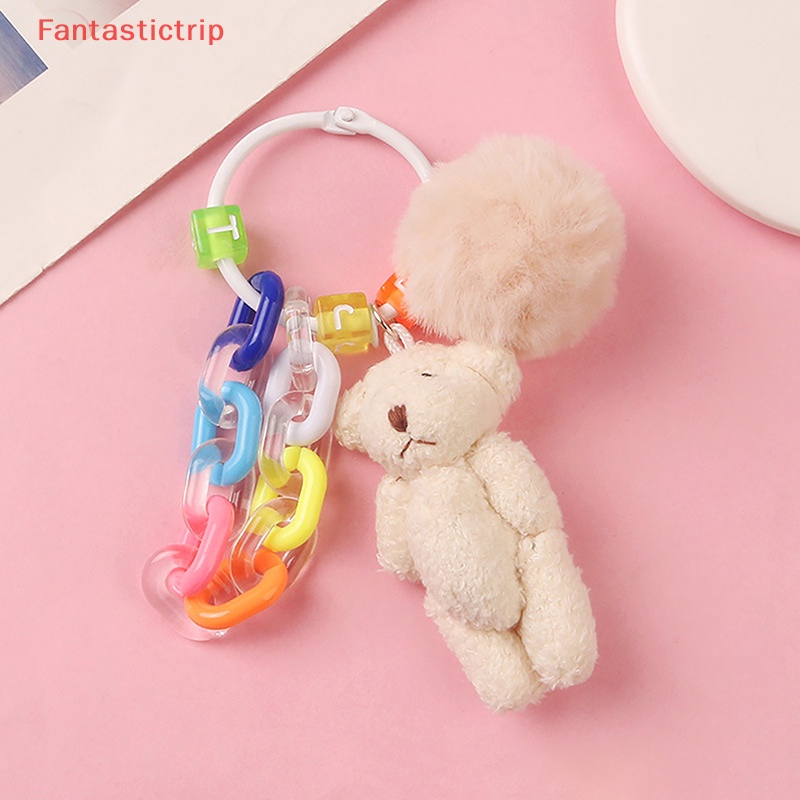 [Fantastictrip] Móc Chìa Khóa Hình Thỏ / Gấu Nhồi Bông Dễ Thương Trang Trí Ba Lô / Ô Tô Mới