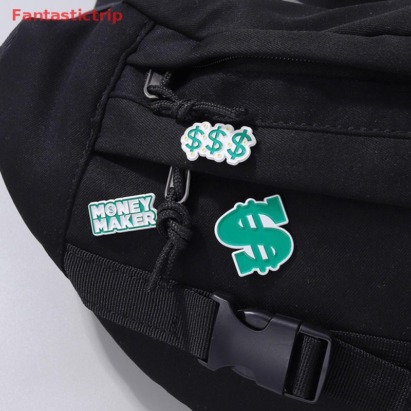 [Fantastictrip] Ghim Cài Áo Tráng Men Hình Tiền Đô La Cho Bạn Bè Mới