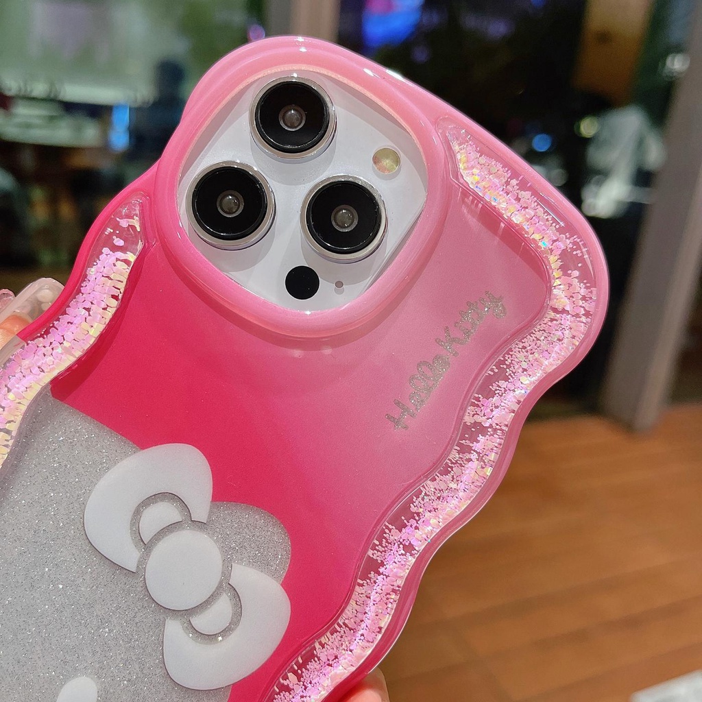 Ốp Điện Thoại TPU Dẻo Họa Tiết Hoạt Hình Mèo Kèm Nước Kim Tuyến Lấp Lánh Cho iPhone 12 13 14 Pro Max
