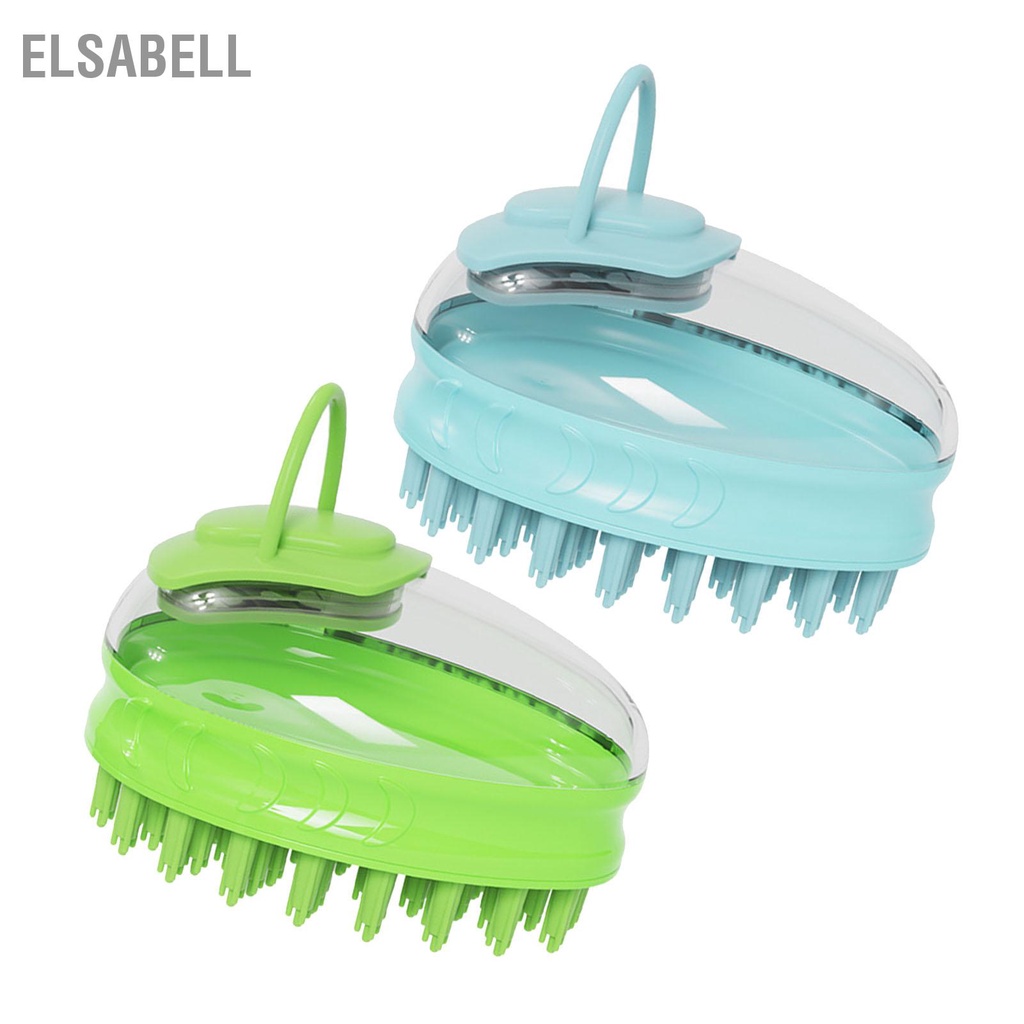 Elsabell Bàn Chải Tắm Cho Thú Cưng Lông Silicone Mát Xa Loại Bỏ Nổi Chó Mèo