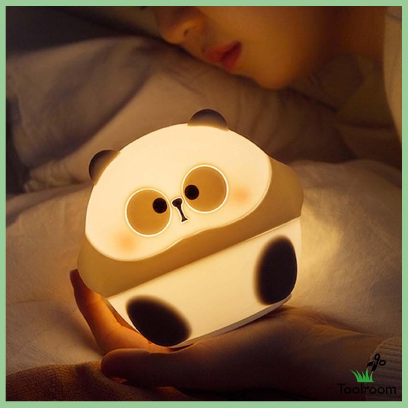 Đèn Ngủ Bằng Silicon Hình Gấu Trúc Hoạt Hình Cho Phòng Khách Trẻ Em