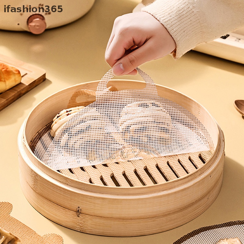Miếng Lót Nồi Hấp Bánh Bao Hình Tròn Bằng Silicon Không Dính Tái Sử Dụng Linh Hoạt ifashion365