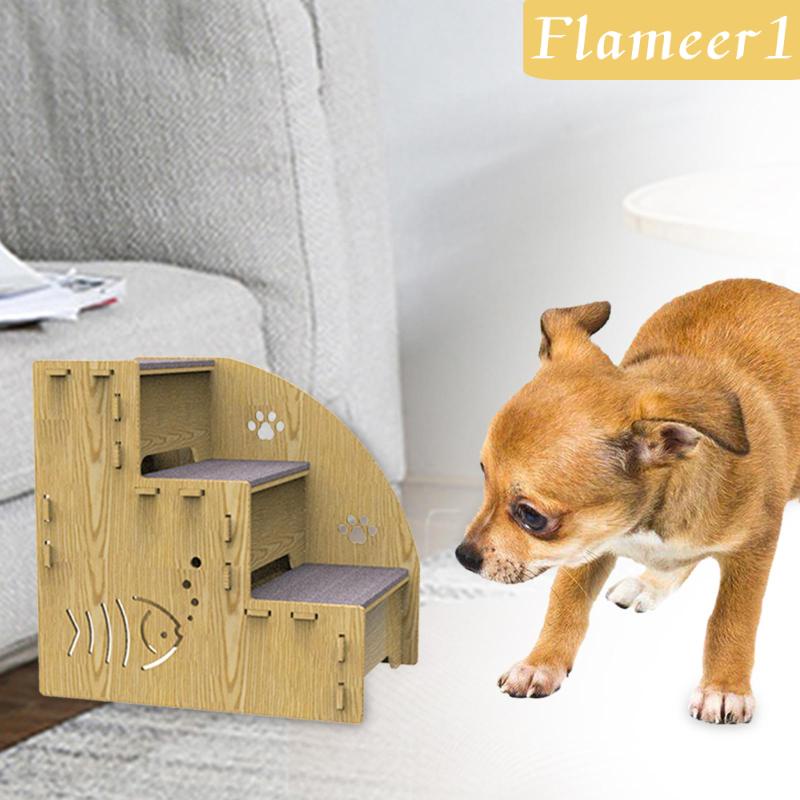 Bậc Thang Leo Bằng Gỗ Chống Trượt Cho Thú Cưng Chó Mèo 1]